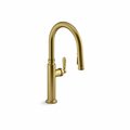 Kohler Studio Mcgee Pull-Down Kitchen Faucet w/ 3-Function Sprayhead in Vibrant Brushed Moderne Brass 28358-2MB